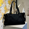 Auren - Sac polochon cuir souple daim noir